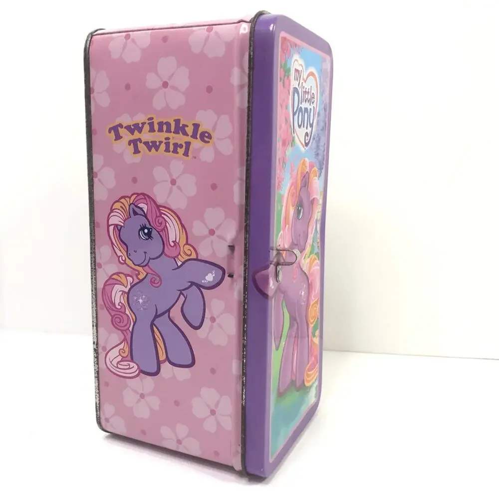 my little pony tin coin bank twinkle twirl damaged as is‎ purple 2006 hasbro MLP